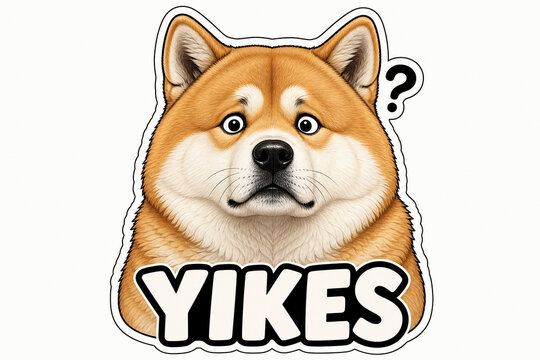 Surprised Shiba Inu Dog Face Expression.