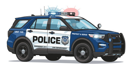 Police SUV vehicle emergency response. © Suryaaji