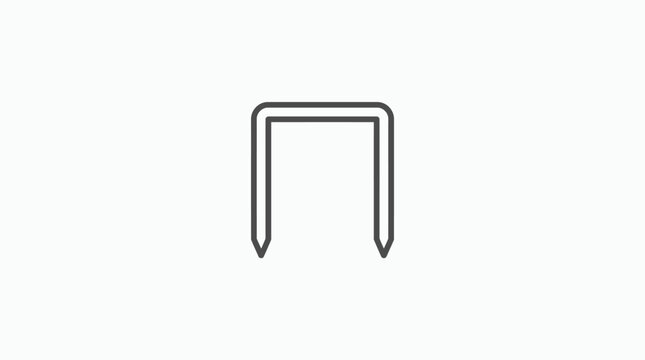 Metal staple office supply item.