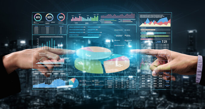 Collaborative Business Analysis with Interactive Dashboard Displaying Analytics, Data Visualization, and Performance Metrics in Modern Office Setting Fluxor.