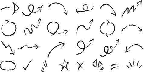 Doodle Arrow Vector Pack with Curved Arrows, Loops and Highlights © Ashes Studio