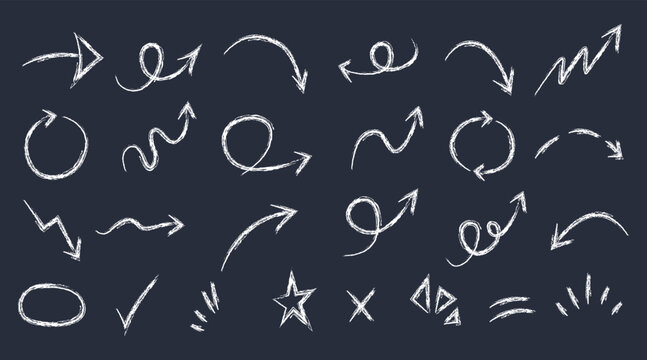 Doodle Direction Arrows and Pointer Elements Vector Illustration Pack