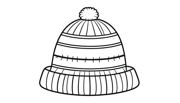Knitted Beanie with Pom Pom Top.