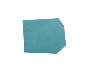 Fototapeta premium A rough square piece of blue textured paper or card stock with torn edges for creative design projects isolated on transparent background