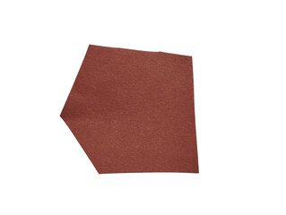 Fototapeta premium A single textured dark red paper scrap piece with rough torn edges for creative craft design projects isolated on transparent background