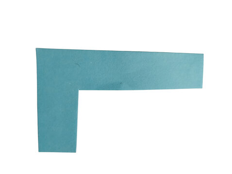 Blue l shaped geometric block isolated element for modern graphic design and abstract construction projects isolated on transparent background