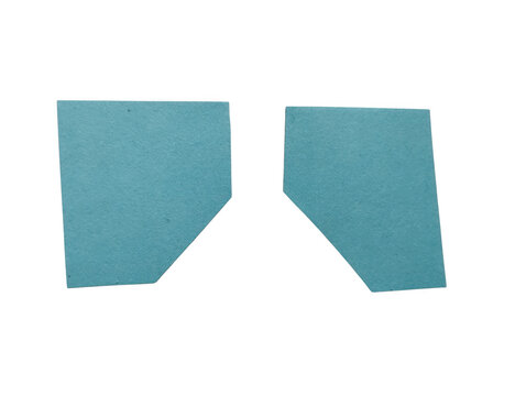Two teal blue geometric shapes with angled edges for creative graphic design and abstract web icons isolated on transparent background
