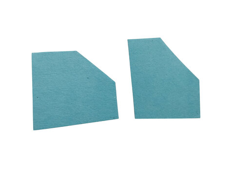 Two teal blue textured shape elements with slanted edges for modern graphic design and web layouts isolated on transparent background