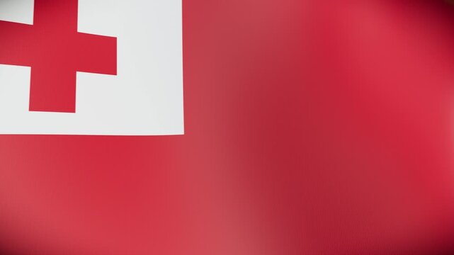 Dynamic 3D Waving Tonga Flag, an infinite loop motion graphics background for solid corporate branding.