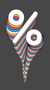 Animaci&oacute;n de Texto Colorido del Signo % en Formato Vertical - Motion Graphics 2D para Redes y Celular