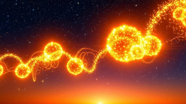 Glowing orbs in space