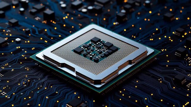 Microchip with glowing circuitry