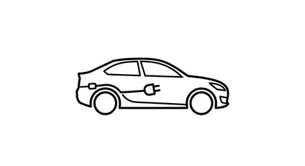 Naklejka premium Electric Car Icon - Clean Energy Vehicle Charging