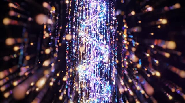 Abstract Light Spiral Bokeh Effect Vibrant Night Celebration Festive Illumination Energy with Colorful String Light Glowing Spiral Pattern and Dynamic Creative Background for Joyful Atmosphere