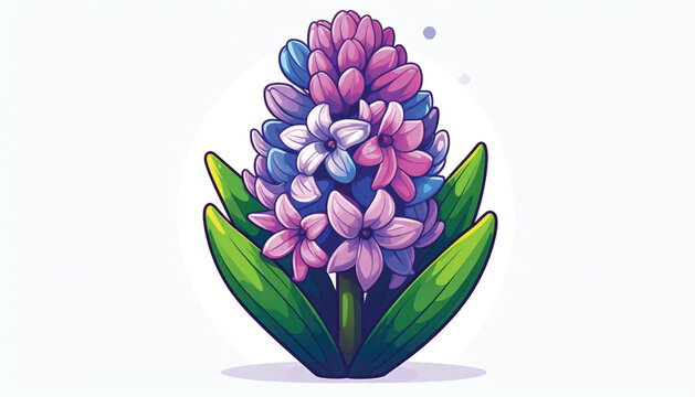 Colorful Hyacinth Flower Closeup View.