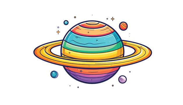 Colorful illustration of a planet.