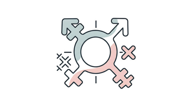 Non-binary gender symbol with arrows.