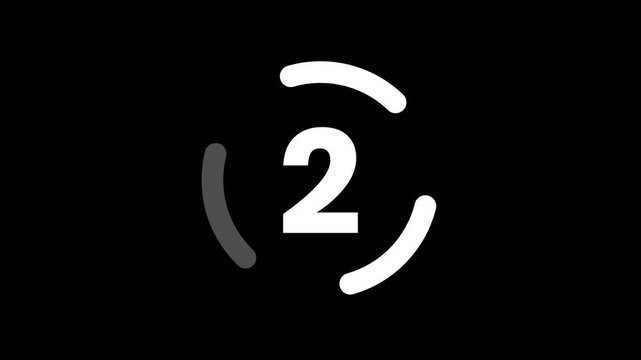 Animated 0 to 3 Rotating Circle Countdown Timer Overlay on Black Background