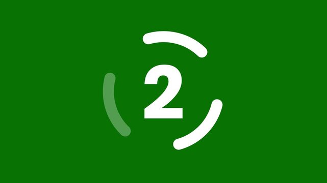 Minimalist 0 to 3 Circular Loading Progress Indicator Isolated on Green Screen Chroma Key