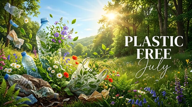 Plastic pollution in nature plastic free july awareness campaign