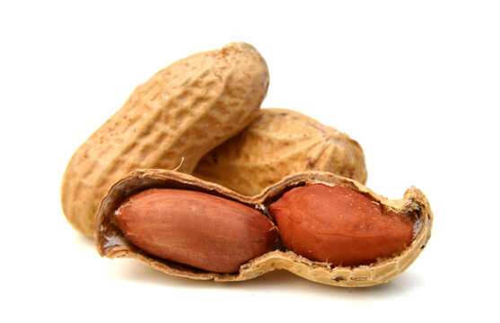 Stack Peanuts on white background