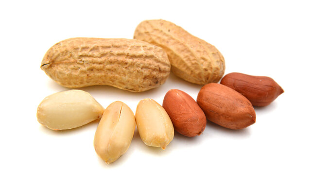 Stack Peanuts on white background