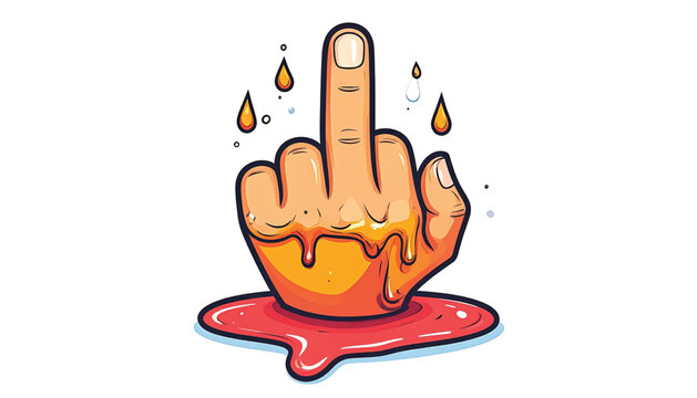 Cartoon hand giving the finger gesture.