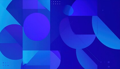 Obraz premium Abstract geometric background with blue and purple circular shapes.