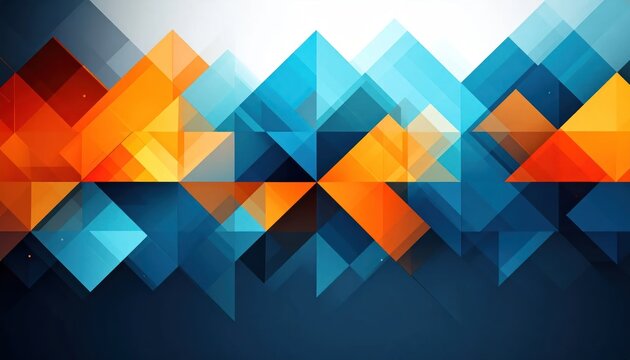 Abstract geometric cluster pattern in blue and orange tones.
