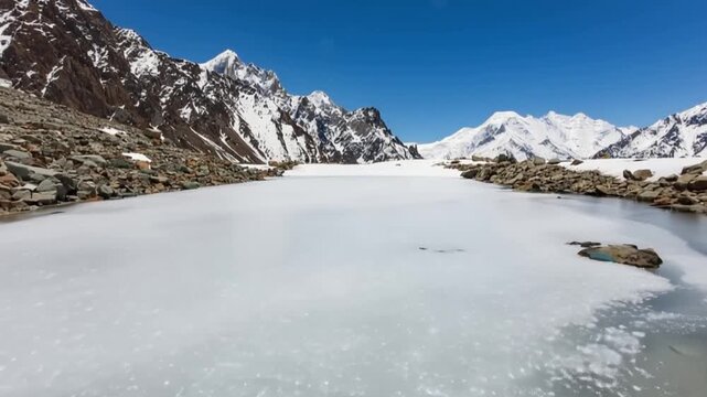 K2 mountain peak, second highest mountain in the world, K2 trek, Pakistan, Asia. Time lapse.