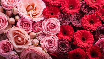 Naklejka premium Beautiful Pink And Red Colored Flower Background