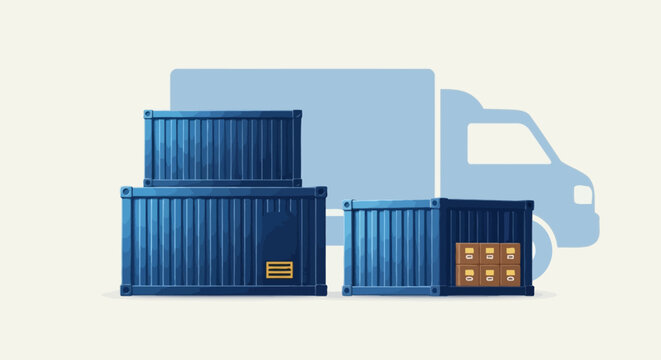Shipping Containers and Truck.