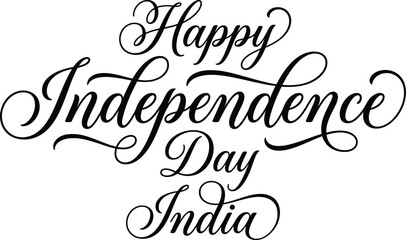 Happy independence day india calligraphy elegant script typography © monoara begum