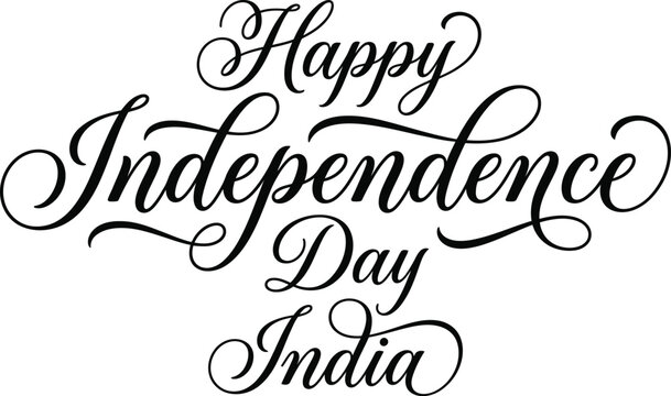 Happy independence day india calligraphy text design