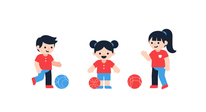 Children Playing with Colorful Balls.