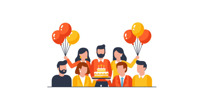 Diverse Group Celebrating Birthday.