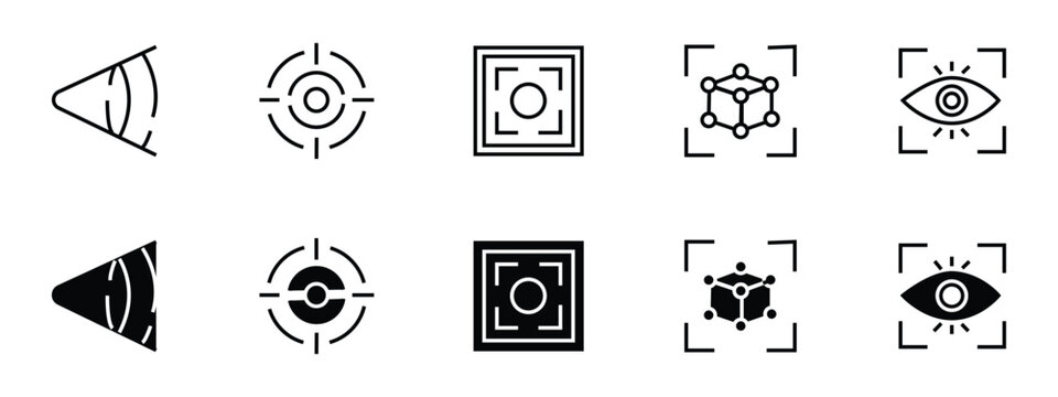 Focus Icon Set Vector Concentration Target Attention Productivity Symbols