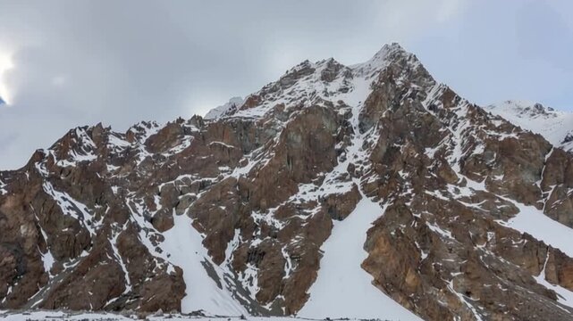 K2 mountain peak, second highest mountain in the world, K2 trek, Pakistan, Asia. Time lapse.