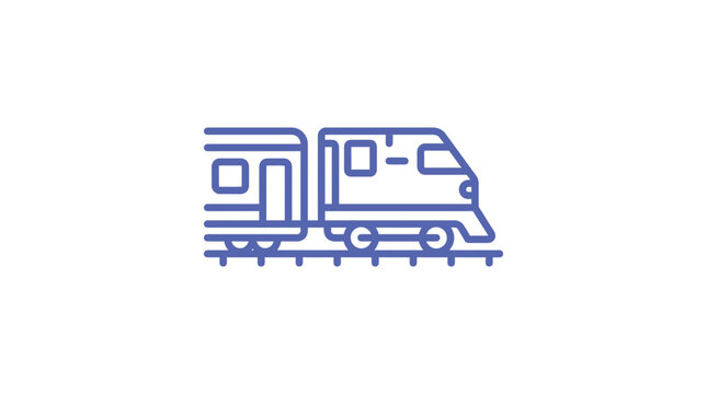 Modern Train Icon on White Background - Transportation Vector Graphic
