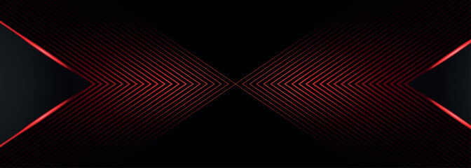 Dark red techno abstract background with glowing arrow style lines. Modern design with futuristic neon line elements for poster, brochure, banner, flyer, website. EPS. 3 © Akhsan
