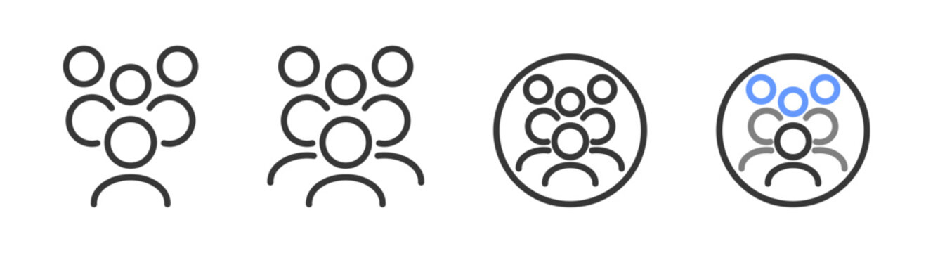 The Ultimate headcount Styles with Variations Line of icon set vector illustration