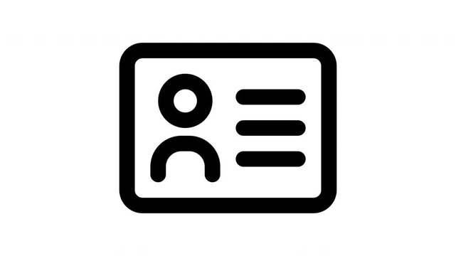 id card animated Line Icons Premium 4K, Modern Minimal Outline Motion Graphics Collection