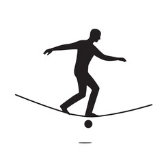Fototapeta premium Black Life balance Silhouette Vector, High Quality Illustration on White Background