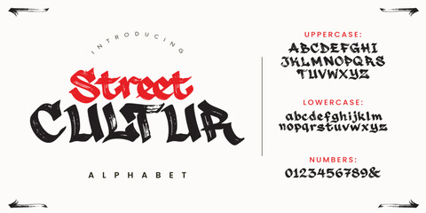 Street Cultur Urban graffiti brush font with expressive street style alphabet © designfourmonths