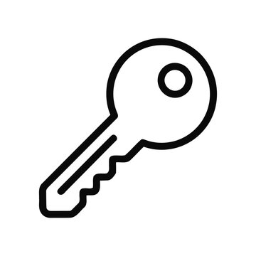 Simple Outline Minimalist Modern Key Shape Icon Graphic