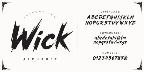 Wick dynamic dry brush stroke script font for action sports and dynamic design © fourmonths