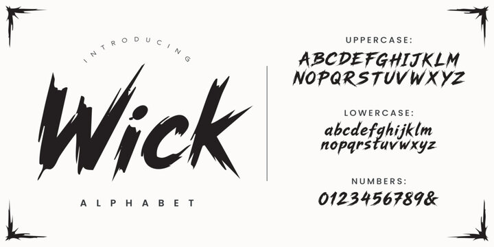 Wick dynamic dry brush stroke script font for action sports and dynamic design