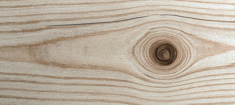 A close-up photo of natural wood grain featuring a distinctive knot texture.