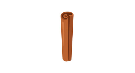 Single cinnamon stick spice illustration. © bahriri