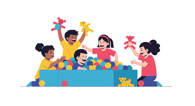 Children Playing with Toys.